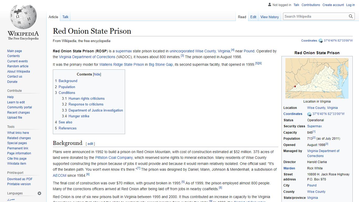 Red Onion State Prison - Wikipedia